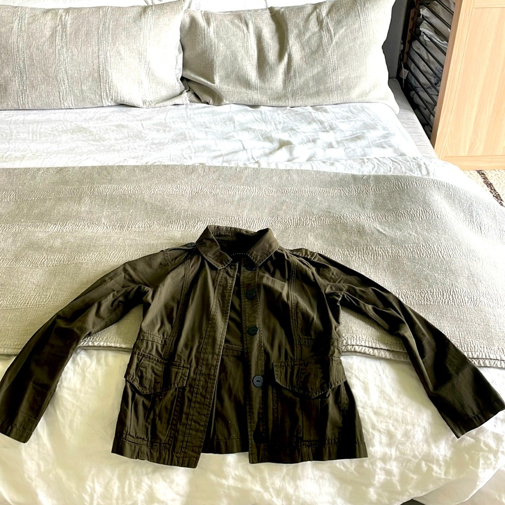 Sanctuary cotton army green fitted jacket size xs